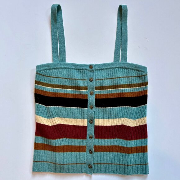 NEW - Ulla Johnson Evelyn Tank in Painted Canyon, Size M, Wool & Cashmere , Blue - Picture 3 of 6